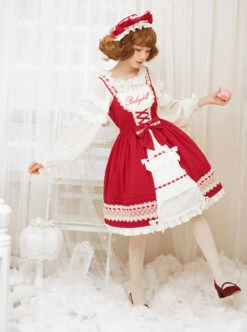 Cute Bowknot Pure Color Classic Lolita Sling Dress -MIMY Lolita Shop 6 500x672 496