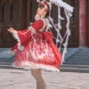 Chinese Style Red-crowned Crane Printing Classic Lolita Long Sleeve Dress -MIMY Lolita Shop 6 500x672 498