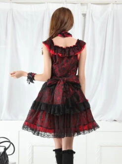 Red And Black Lace Gothic Lolita Sleeveless Dress -MIMY Lolita Shop 6 500x672 53
