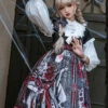 The Witch Image Series Lantern Sleeve OP Darkness Style Loli Halloween Gothic Lolita Long Sleeve Dress