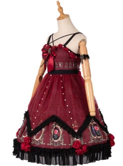 The Split Love Series Rose Gothic Lolita Red Sling Dress -MIMY Lolita Shop 6 500x672 60