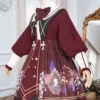 Immortal Bottle Series OP Retro School Lolita Long Sleeve Dress -MIMY Lolita Shop 6 500x672 618