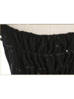 Constellation Black Short Sleeves Stylish Gothic Lolita Sling Dress -MIMY Lolita Shop 6 500x672 72
