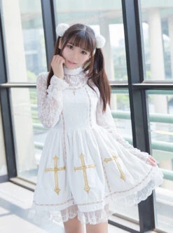 Crucifix Embroidery Lace Velvet Retro Gothic Lolita Dress -MIMY Lolita Shop 6 500x672 80