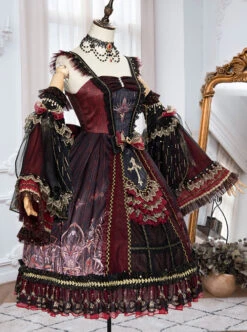 Eye Of Red Heart Series JSK Retro Palace Gothic Lolita Dress -MIMY Lolita Shop 6 500x672 86