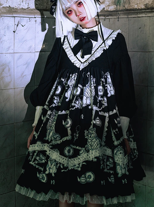 Wolf Detective Series OP Gothic Lolita Long Sleeve Dress 3 Wolf Detective Series OP Gothic Lolita Long Sleeve Dress
