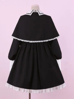 Late Autumn Chapel Retro Gothic Lolita Long Sleeves Dress And Shawl -MIMY Lolita Shop 6 500x672 92
