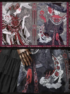 The Witch Image Series JSK Darkness Style Printing Small High Waist Side Placket Halloween Gothic Lolita Sling Dress -MIMY Lolita Shop 7 500x672 10
