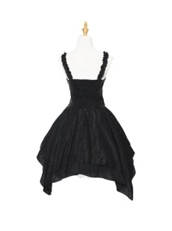 Undead Serenade Series Black Irregular Hem Design Detachable Short Shawl Gothic Lolita Sleeveless Dress -MIMY Lolita Shop 7 500x672 116
