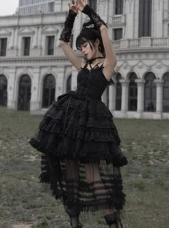 Double Strap Bow Ribbon Rose Pendant Layered Dress Design Elegant Flowy Gothic Lolita Dress Set -MIMY Lolita Shop 7 500x672 118