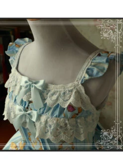 Magic Tea Party Alice Series JSK Printing Sweet Lolita Sling Dress -MIMY Lolita Shop 7 500x672 126