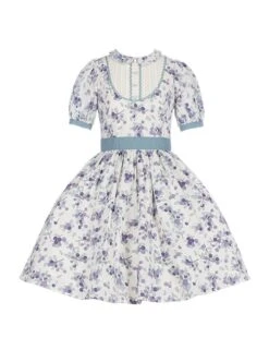 Pastoral Style Blueberry Print Detachable Apron Cute Puff Sleeve Sweet Lolita Short Sleeve Dress Set -MIMY Lolita Shop 7 500x672 130