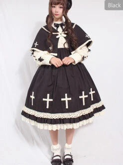 Crucifix Choir Series Sweet Lolita Long Sleeve Dress And Cloak Set -MIMY Lolita Shop 7 500x672 131