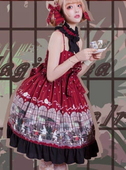 Magic Tea Party- Garden Restaurant Series JSK Bowknot Sweet Lolita Sling Dress -MIMY Lolita Shop 7 500x672 142
