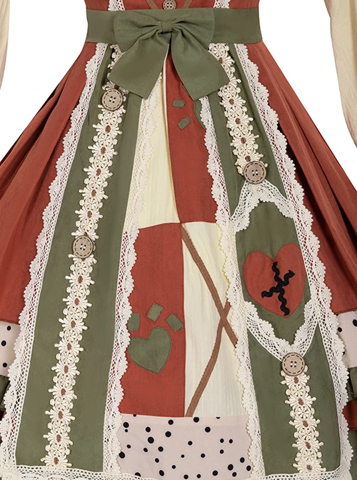 Pure Color Pastoral Style Stitching Design Sweet Lolita Sling Dress 5 Pure Color Pastoral Style Stitching Design Sweet Lolita Sling Dress - Image 3