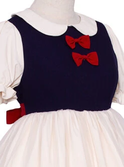 Snow White Cute Sweet Lolita Doll Collar Short Sleeve Dress -MIMY Lolita Shop 7 500x672 163