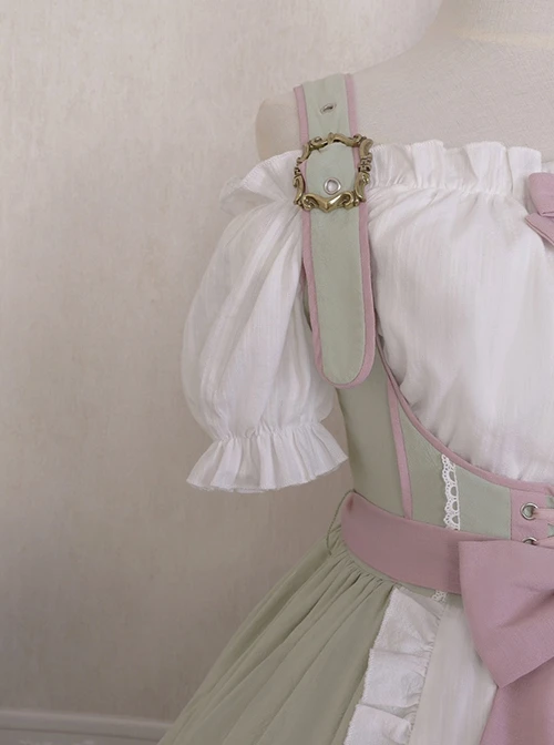 Tulip Garden Series Spring Small Fresh Tulip Embroidery Lacing Sweet Lolita Sleeveless Dress Set 9 Tulip Garden Series Spring Small Fresh Tulip Embroidery Lacing Sweet Lolita Sleeveless Dress Set - Image 7