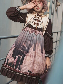 Forest Theater Series OP High Waist Sweet Lolita Long Sleeve Dress -MIMY Lolita Shop 7 500x672 173