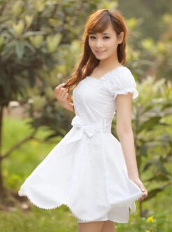 Square-neck Cute Sweet Lolita Short Sleeve Dress -MIMY Lolita Shop 7 500x672 204