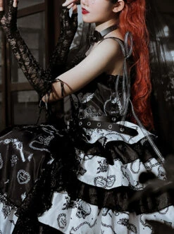 The Vampire Diaries Series JSK Type II Contrast Color Stitching Gothic Lolita Sling Dress -MIMY Lolita Shop 7 500x672 21