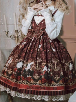 Bunnies In Pokerland Series JSK Cotton Printing Sweet Lolita Sling Dress -MIMY Lolita Shop 7 500x672 219