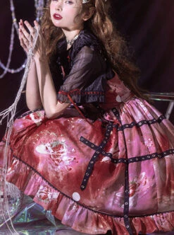 Bomb Strawberry Series JSK Sweet Hot Girl Strawberry Printing Sweet Lolita Red Sling Dress -MIMY Lolita Shop 7 500x672 229