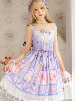 Blueberry Berry Series JSK Little High Waist Sweet Lolita Sling Dress -MIMY Lolita Shop 7 500x672 234