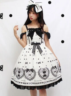 Black Sugar Bear Series Bowknot Sweet Lolita Sling Dress -MIMY Lolita Shop 7 500x672 245