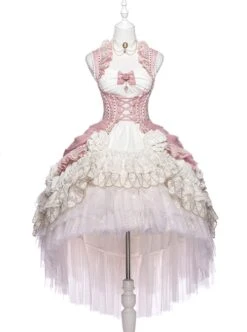 Riparbella Series White Pink Noble Gorgeous Flower Wedding Classic Ribbon Bowknot Ruffles Lolita Sleeveless Dress Hat Set 16 Riparbella Series White Pink Noble Gorgeous Flower Wedding Classic Ribbon Bowknot Ruffles Lolita Sleeveless Dress Hat Set -MIMY Lolita Shop 7 500x672 256