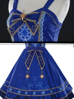 *Star Dream Magic Array* Series JSK Classic Lolita Blue Sling Dress -MIMY Lolita Shop 7 500x672 282