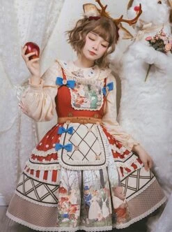 Secret Forest Tea Party Series JSK Cute Animal Print Bow Knots Button Decoration Classic Lolita Sleeveless Dress Set 14 Secret Forest Tea Party Series JSK Cute Animal Print Bow Knots Button Decoration Classic Lolita Sleeveless Dress Set -MIMY Lolita Shop 7 500x672 324