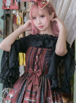 Old Castle Elves Series Retro Lace Classic Lolita Sling Dress -MIMY Lolita Shop 7 500x672 331