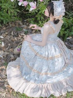 Half Summer Time Series Printed Embroidered Hem Rustic Style JSK Classic Lolita Sleeveless Dress -MIMY Lolita Shop 7 500x672 341