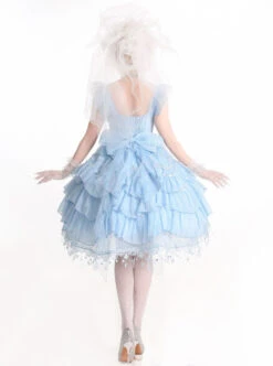 Snow Series JSK Solid Color Layered Pleated Lace Jacquard Star Embroidery Hem Bow Knot Decoration Sequin Pearl Classic Lolita Dress 13 Snow Series JSK Solid Color Layered Pleated Lace Jacquard Star Embroidery Hem Bow Knot Decoration Sequin Pearl Classic Lolita Dress -MIMY Lolita Shop 7 500x672 342