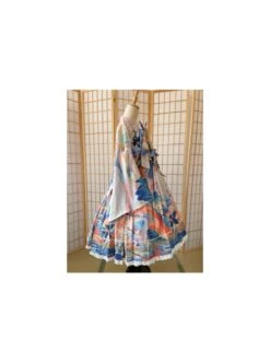 Chinese Style Delicate Gilt Graphic Print Decoration Pleated Bow Knot Classic Lolita Slip Dress Set -MIMY Lolita Shop 7 500x672 353