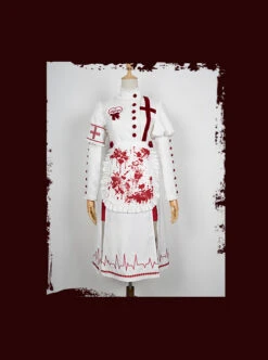 Scarlet Cross Series OP Long Style Blood Printing Halloween Nurse Gothic Lolita Long Sleeve Dress -MIMY Lolita Shop 7 500x672 37
