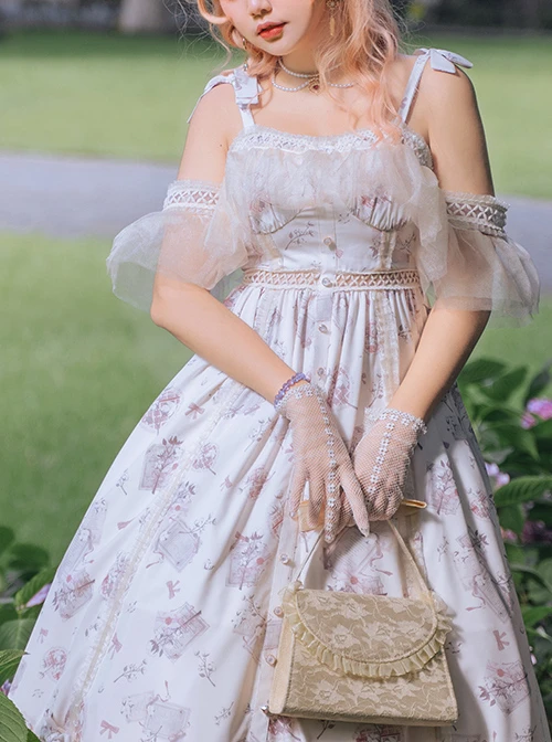 Everlasting Love Series JSK Elegant Printing Classic Lolita Sling Dress 7 Everlasting Love Series JSK Elegant Printing Classic Lolita Sling Dress - Image 5