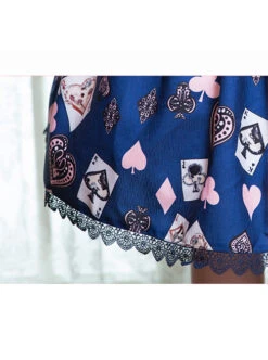 Dark Blue Chiffon Poker Printing Classic Lolita Sling Dress -MIMY Lolita Shop 7 500x672 389