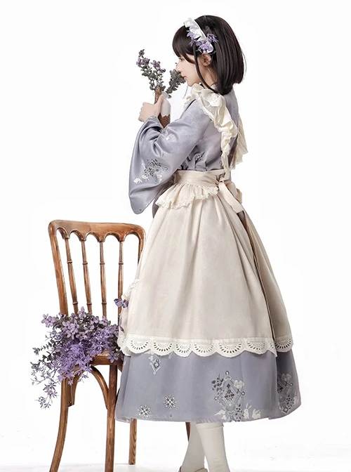 Pharmacy In The Clouds Series Chinese Style Han Elements Forest Vibes Gentle Sweet Light Purple Lolita Dress Apricot Overskirt Two Piece Set 7 Pharmacy In The Clouds Series Chinese Style Han Elements Forest Vibes Gentle Sweet Light Purple Lolita Dress Apricot Overskirt Two Piece Set - Image 5