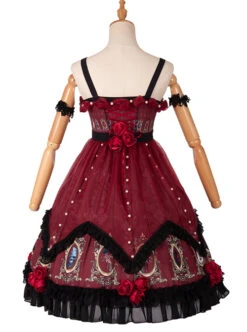 The Split Love Series Rose Gothic Lolita Red Sling Dress -MIMY Lolita Shop 7 500x672 47