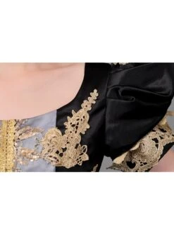 Golden Embroidery Short Sleeve Noble Black Long European Style Retro Court Prom Lolita Dress -MIMY Lolita Shop 7 500x672 481