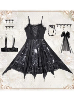 The Vampire Diaries Series JSK Darkness Gothic Lolita Sling Dress -MIMY Lolita Shop 7 500x672 56