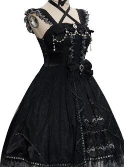 Night Elf Series JSK Black Lace Retro Elegant Gothic Lolita Sling Dress -MIMY Lolita Shop 7 500x672 7