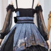 Decaying Forest Series JSK Blue Darkness Retro Gothic Lolita Sling Dress