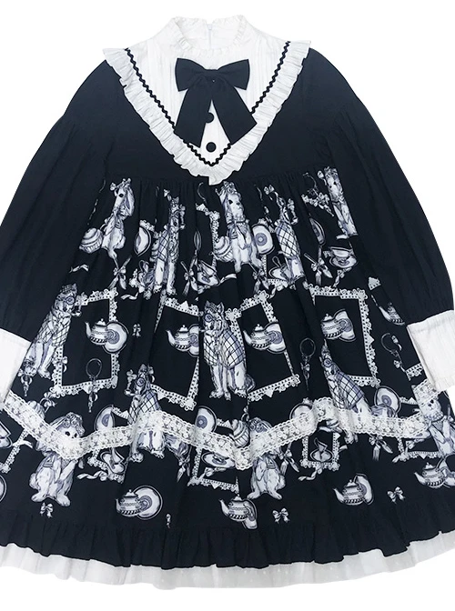 Wolf Detective Series OP Gothic Lolita Long Sleeve Dress 9 Wolf Detective Series OP Gothic Lolita Long Sleeve Dress - Image 7
