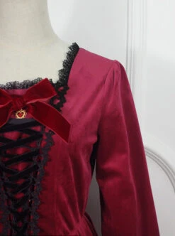 Little Red Riding Hood Series Retro Fairy Style OP Gothic Lolita Long Sleeve Dress -MIMY Lolita Shop 8 500x672 10