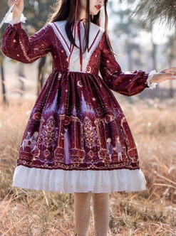 Astrology College Series OP Sweet Lolita Long Sleeve Dress -MIMY Lolita Shop 8 500x672 107