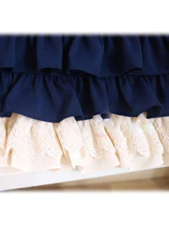 Navy Blue Bowknot Sweet Lolita Short Sleeve Dress -MIMY Lolita Shop 8 500x672 134