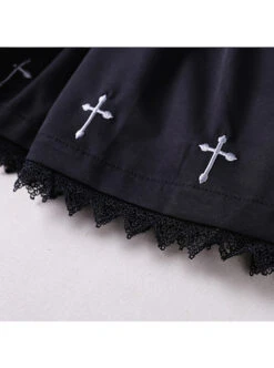 Unknown Poem Series Cross Embroidery Gothic Lolita Black Long Sleeve Dress -MIMY Lolita Shop 8 500x672 14