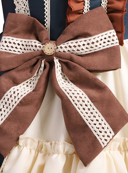 Distance Christmas Series JSK Open Front Cute Printing Retro Pastoral Style Sweet Lolita Sling Dress 11 Distance Christmas Series JSK Open Front Cute Printing Retro Pastoral Style Sweet Lolita Sling Dress - Image 9